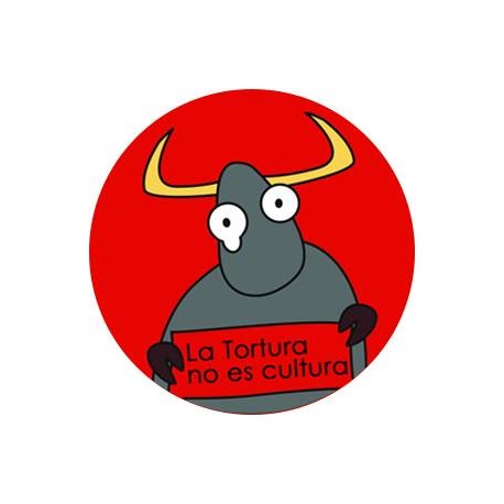 Chapa Antitaurina "Toro y cartel"