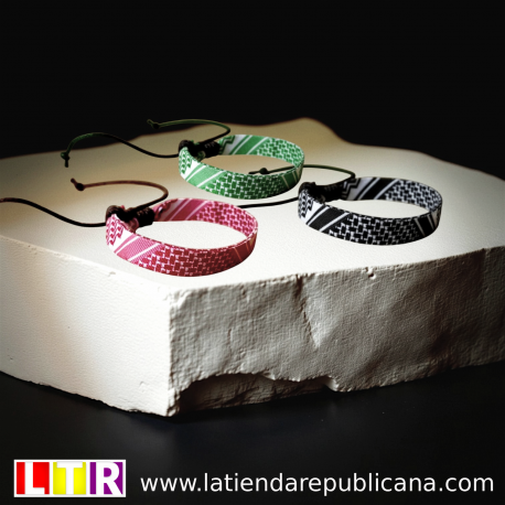 Juego de tres Pulseras "Kufiya" palestinas.