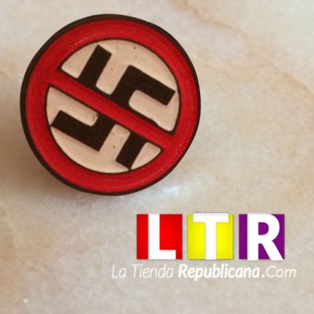 Pin Metálico Antifascista blanco