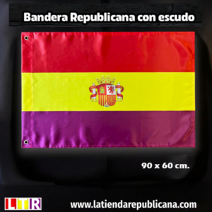 Bandera Republicana con escudo 90 X 60 cm.
