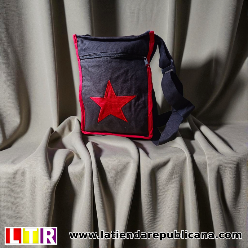 Bolso Bandolera Negro Estrella Roja