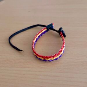 Pulsera Republicana de tela y cuero