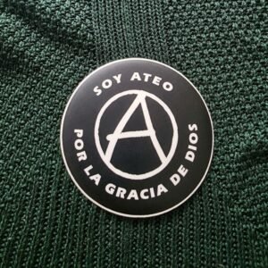 Pegatina Redonda Anarquista Ateísmo