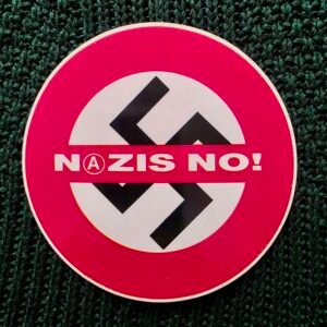 Pegatina Redonda roja Antifascista